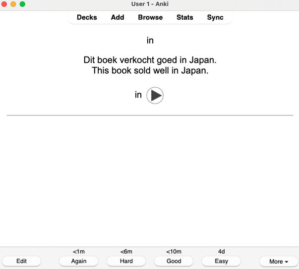 The Anki mac interface